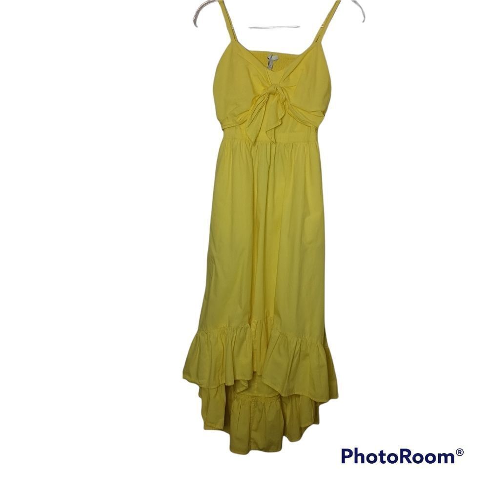 Joie Clorinda Tie Front Cut Out Yellow Dress - Picture 5 of 12